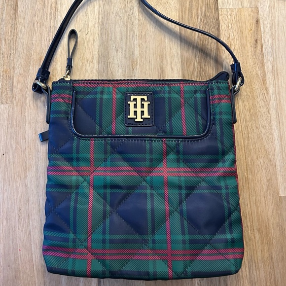 Handbags - Tartan Plaid Quilted Tommy Hilfiger Crossbody Purse Preppy Green Blue New